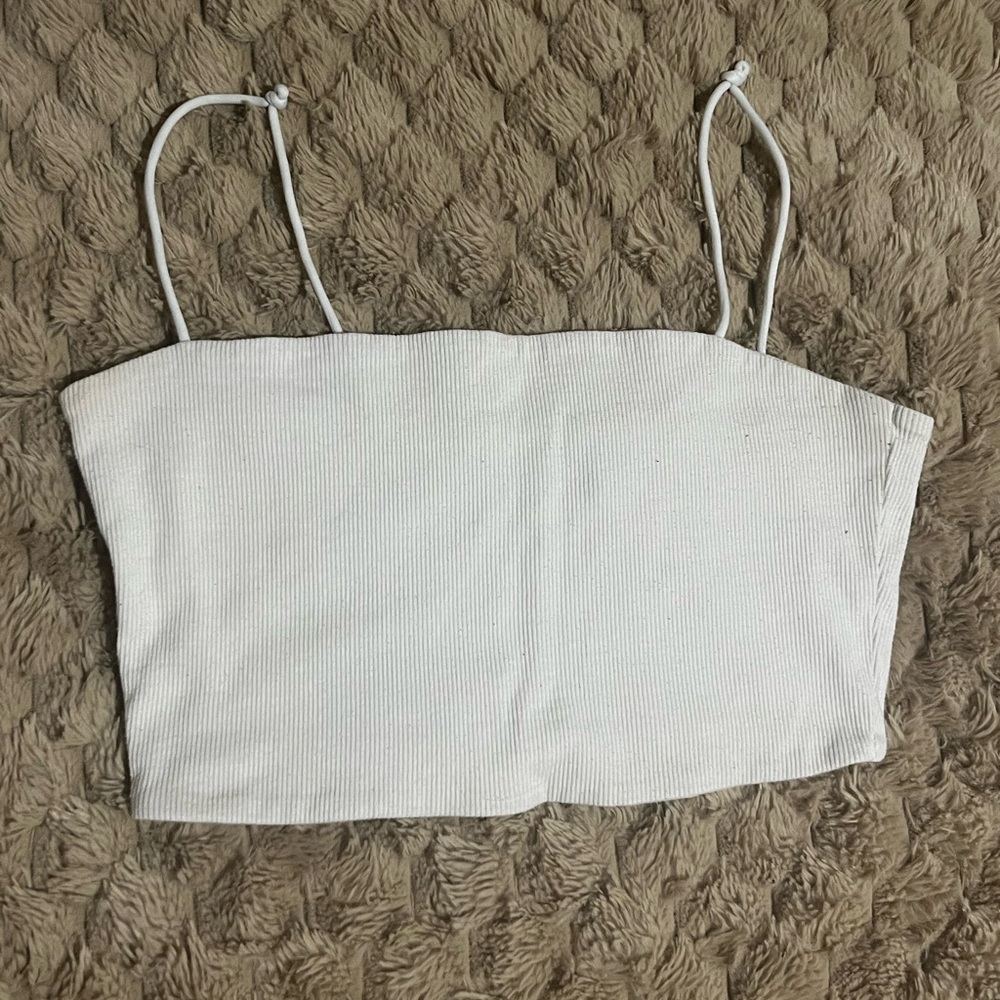 White Ribbed Women's SHEIN Crop Top